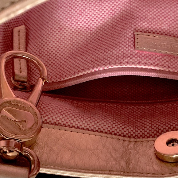 Dooney & Bourke-GOLD, Pink pattern interior HANDBAG! NEW w/ unreg serial# Doc. - Picture 9 of 9